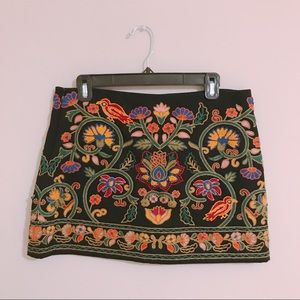 Embroidered Mini Skirt